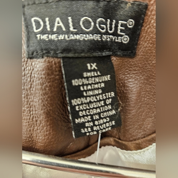 NWT - Leather Dialogue Brown Jacket - Size 1X - Picture 4 of 9